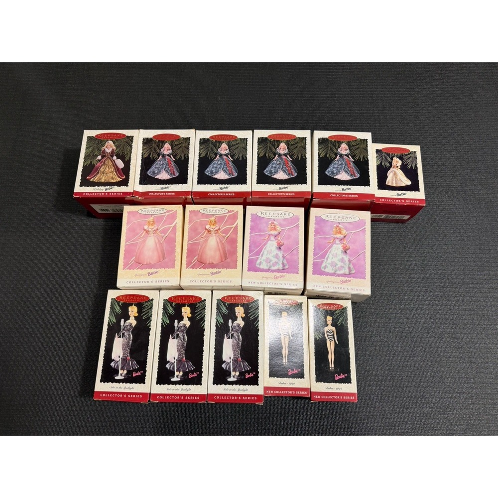 Vintage Barbie‎ Hallmark Ornament Lot Of 15 NIB